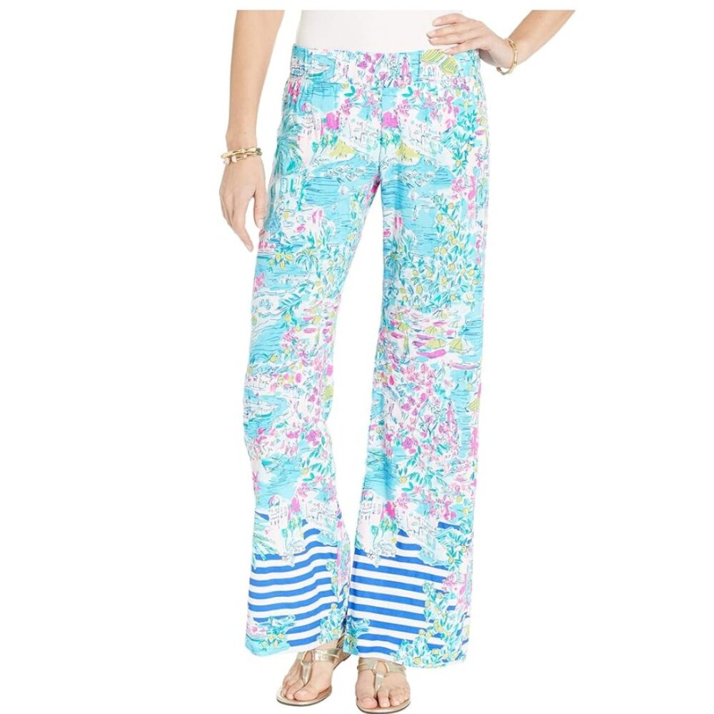 Lilly Pulitzer Bal‎ Harbour Palazzo Pants XXS Costal Classic Preppy
